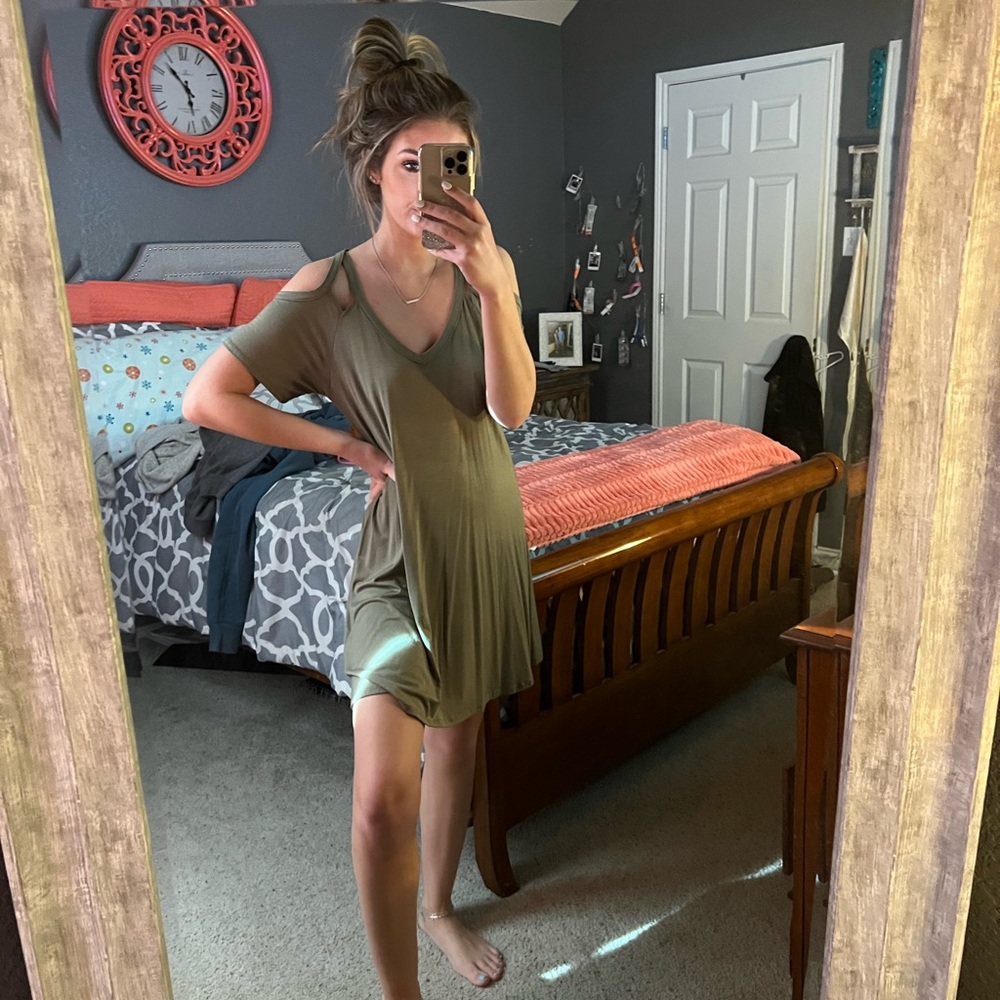Francesca’s Olive green dress